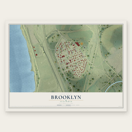 Brooklyn, Illinois map print, the full design