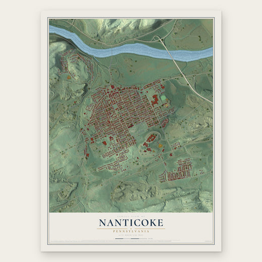 Nanticoke, Pennsylvania map print, the full design