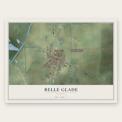 Belle Glade, Florida map print, the full design