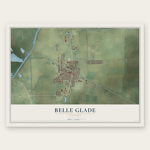 Belle Glade, Florida map print, the full design