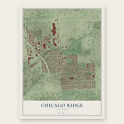 Chicago Ridge, Illinois map print, the full design
