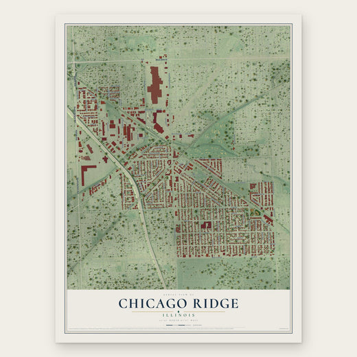 Chicago Ridge, Illinois map print, the full design