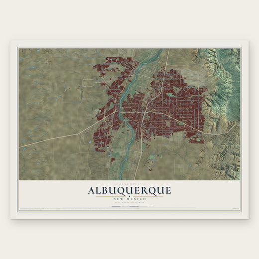 Albuquerque, New Mexico map print, the full design