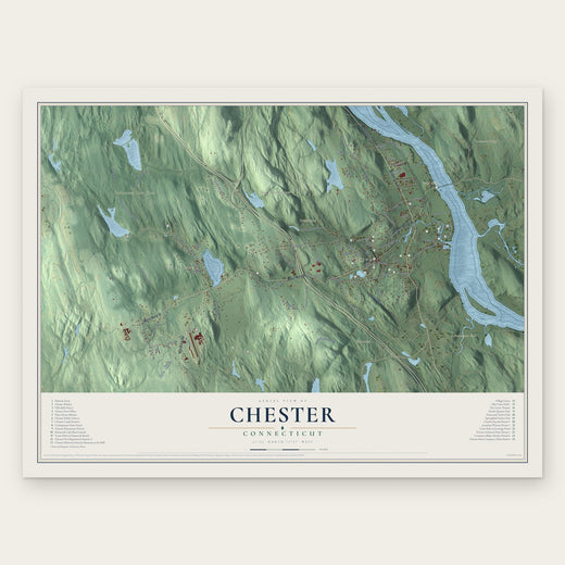 Chester, Connecticut map print, the full design