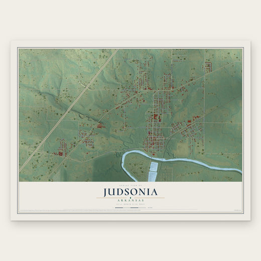 Judsonia, Arkansas map print, the full design