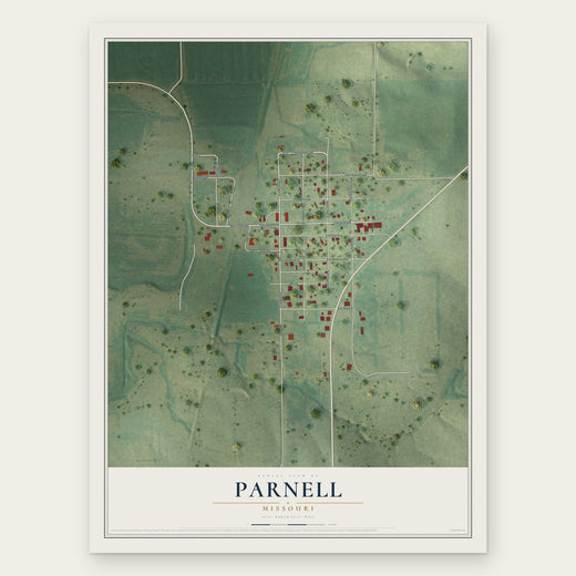 Parnell, Missouri map print, the full design
