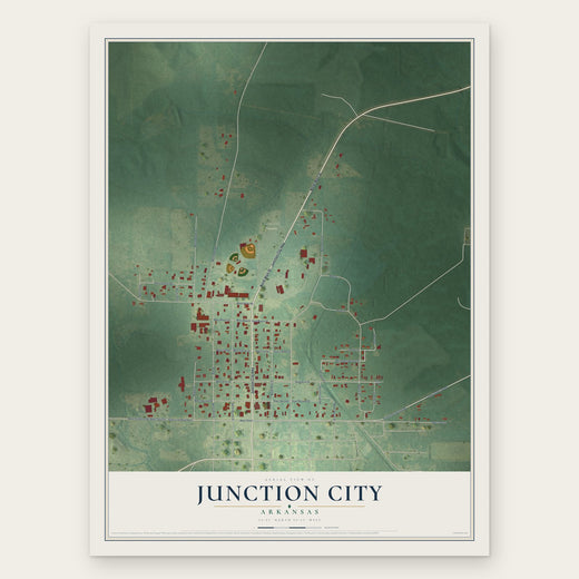 Junction City, Arkansas map print, the full design