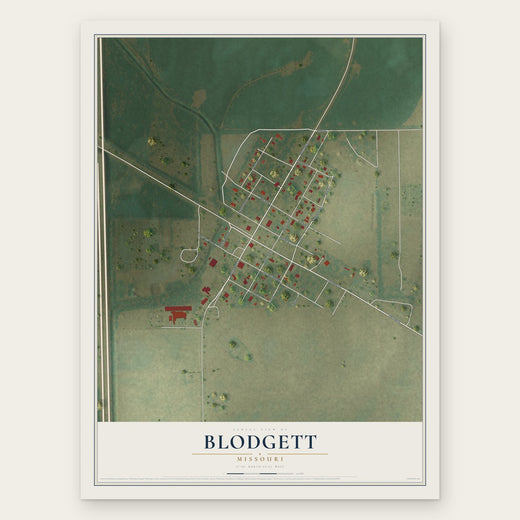 Blodgett, Missouri map print, the full design