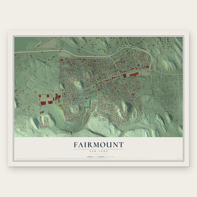 Fairmount, New York map print, the full design
