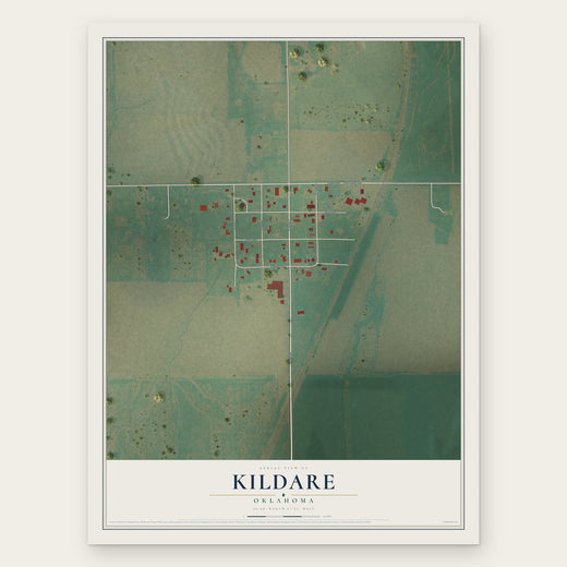Kildare, Oklahoma map print, the full design