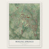 Boiling Springs, South Carolina map print, the full design