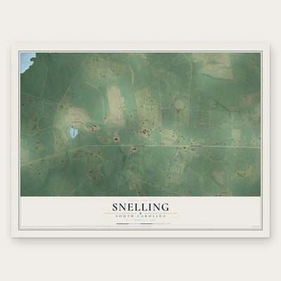 Snelling, South Carolina map print, the full design