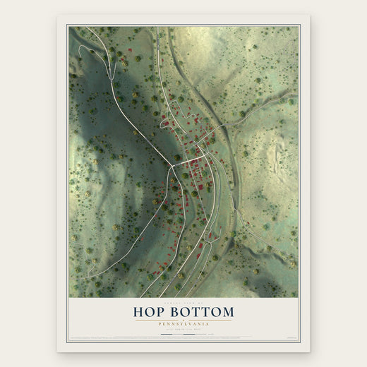 Hop Bottom, Pennsylvania map print, the full design