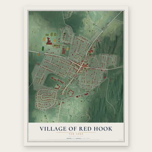 Village of Red Hook, New York map print, the full design