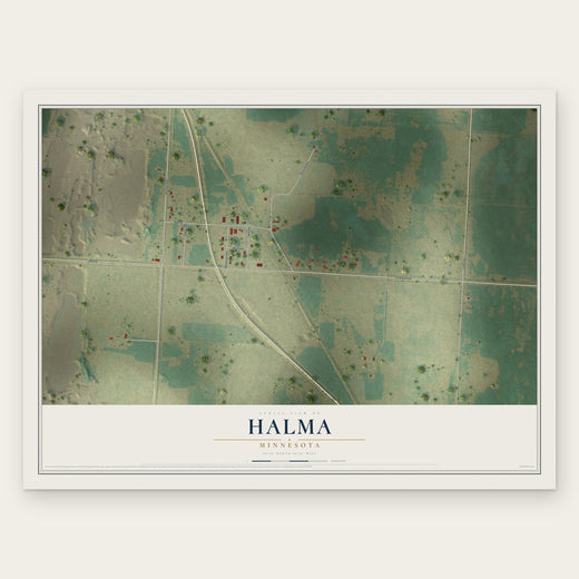 Halma, Minnesota map print, the full design