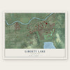 Liberty Lake, Washington map print, the full design