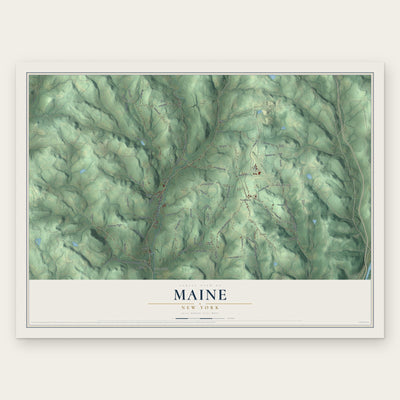 Maine, New York map print, the full design