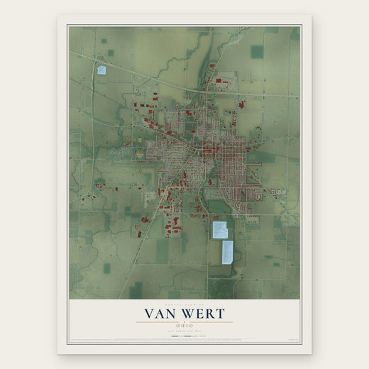 Van Wert, Ohio map print, the full design