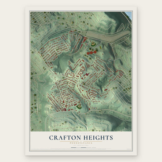 Crafton Heights, Pennsylvania map print, the full design