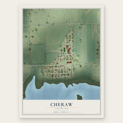 Cheraw, Colorado map print, the full design