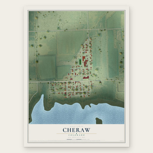 Cheraw, Colorado map print, the full design