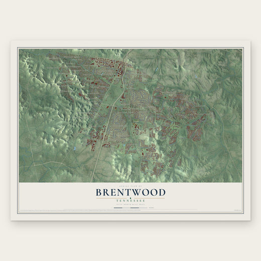 Brentwood, Tennessee map print, the full design