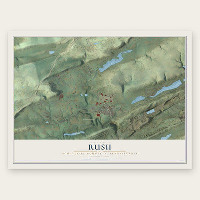 Rush, Schuylkill County, Pennsylvania map print, the full design