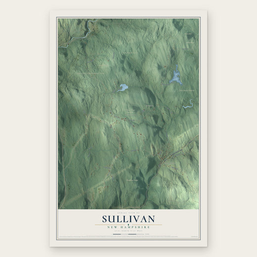 Sullivan, New Hampshire map print, the full design