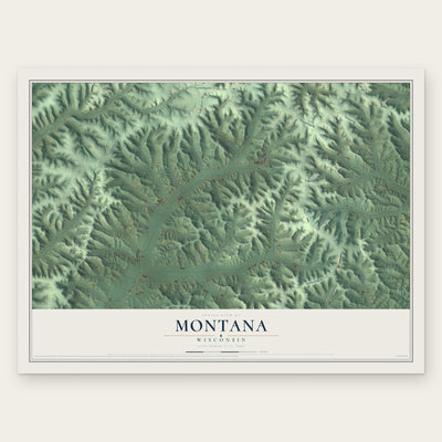 Montana, Wisconsin map print, the full design