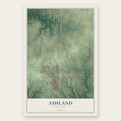 Ashland, Missouri map print, the full design
