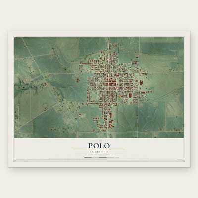 Polo, Illinois map print, the full design