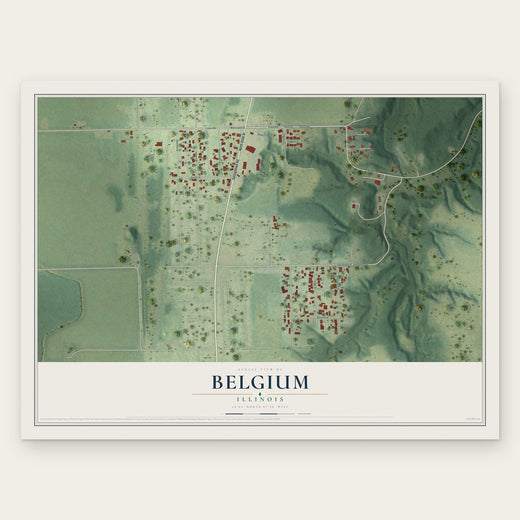 Belgium, Illinois map print, the full design