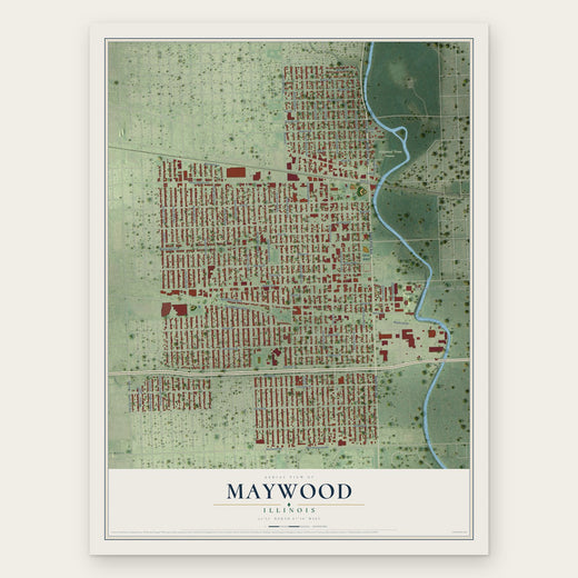 Maywood, Illinois map print, the full design