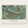 Lock Haven, Pennsylvania map print, the full design