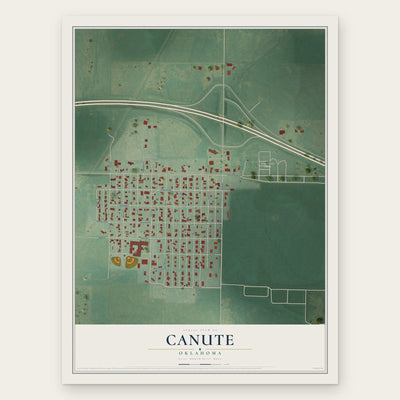 Canute, Oklahoma map print, the full design