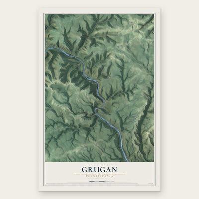 Grugan, Pennsylvania map print, the full design