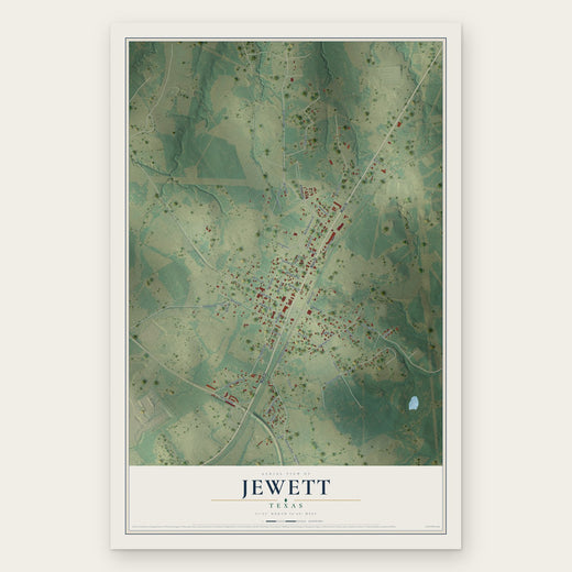 Jewett, Texas map print, the full design