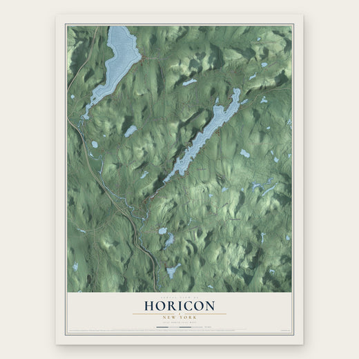 Horicon, New York map print, the full design