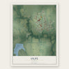 Olpe, Kansas map print, the full design