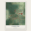 Fairwater, Wisconsin map print, the full design