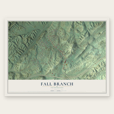 Fall Branch, Tennessee map print, the full design