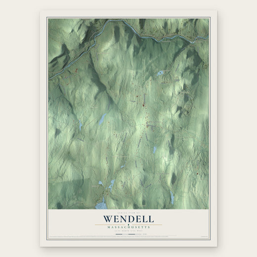 Wendell, Massachusetts map print, the full design
