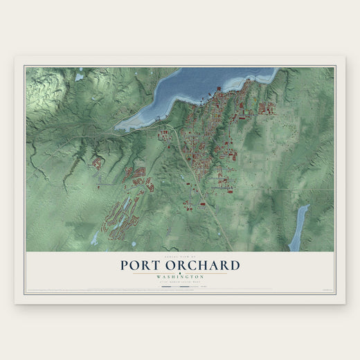 Port Orchard, Washington map print, the full design
