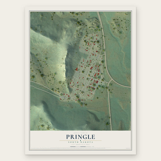 Pringle, South Dakota map print, the full design