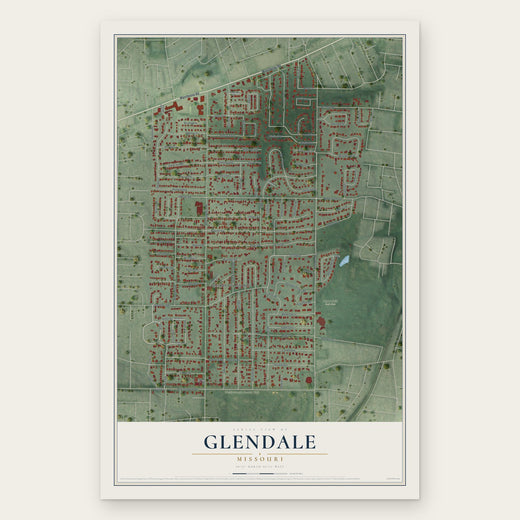 Glendale, Missouri map print, the full design