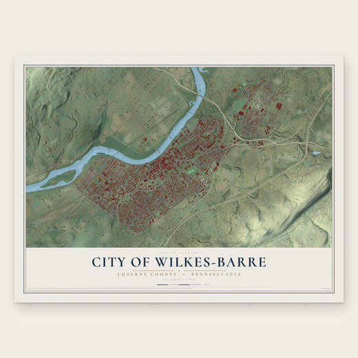 City of Wilkes-Barre, Luzerne County, Pennsylvania map print, the full design