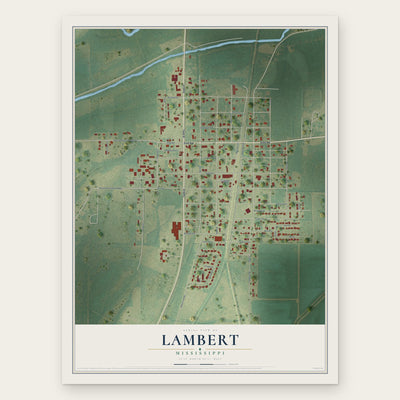 Lambert, Mississippi map print, the full design