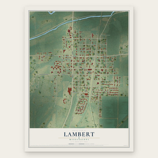 Lambert, Mississippi map print, the full design
