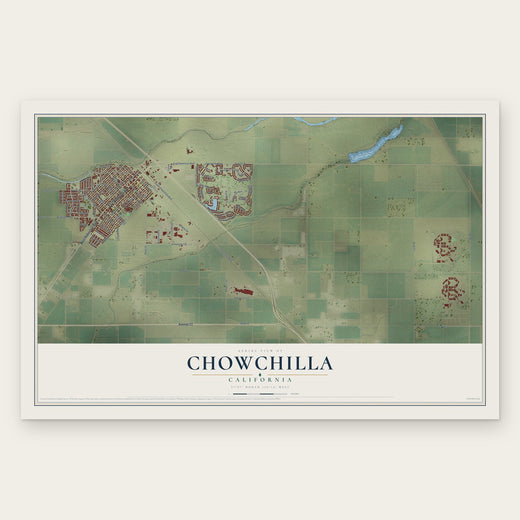 Chowchilla, California map print, the full design