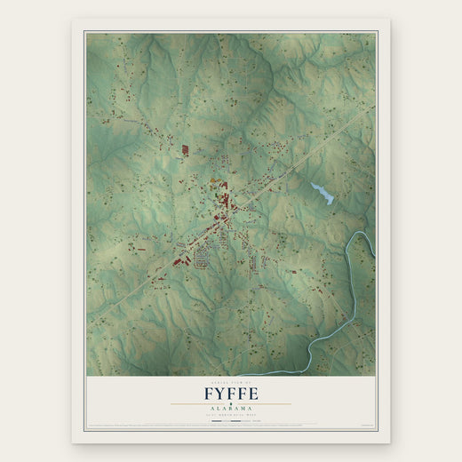Fyffe, Alabama map print, the full design